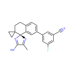 CC1=N[C@]2(N=C1N)c1cc(-c3cc(F)cc(C#N)c3)ccc1CCC21CC1 ZINC000211016675