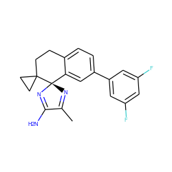 CC1=N[C@]2(N=C1N)c1cc(-c3cc(F)cc(F)c3)ccc1CCC21CC1 ZINC000211020097