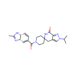 CC1=N[C@H]2C=C(C(=O)N3CCC4(CC3)Cc3cn(C(C)C)nc3C(=O)N4)C=C[C@H]2N1 ZINC000261073488