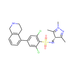 CC1=N[N+](C)=C(C)[C@H]1NS(=O)(=O)c1c(Cl)cc(-c2cccc3c2CCNC3)cc1Cl ZINC001772627717