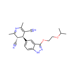 CC1=NC(C)=C(C#N)[C@@H](c2ccc3[nH]nc(OCCOC(C)C)c3c2)[C@@H]1C#N ZINC000169694592