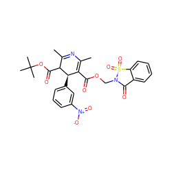 CC1=NC(C)=C(C(=O)OCN2C(=O)c3ccccc3S2(=O)=O)[C@@H](c2cccc([N+](=O)[O-])c2)C1C(=O)OC(C)(C)C ZINC000026480948