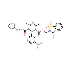 CC1=NC(C)=C(C(=O)OCN2C(=O)c3ccccc3S2(=O)=O)[C@@H](c2cccc([N+](=O)[O-])c2)C1C(=O)OC[C@@H]1CCCO1 ZINC000026477743