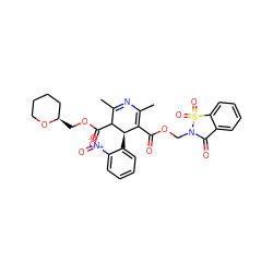 CC1=NC(C)=C(C(=O)OCN2C(=O)c3ccccc3S2(=O)=O)[C@@H](c2ccccc2[N+](=O)[O-])C1C(=O)OC[C@@H]1CCCCO1 ZINC000026471470