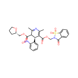 CC1=NC(C)=C(C(=O)OCN2C(=O)c3ccccc3S2(=O)=O)[C@@H](c2ccccc2[N+](=O)[O-])C1C(=O)OC[C@@H]1CCCO1 ZINC000026471508