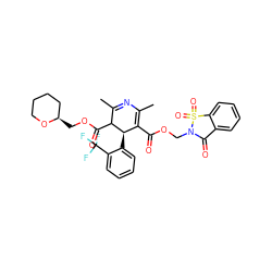 CC1=NC(C)=C(C(=O)OCN2C(=O)c3ccccc3S2(=O)=O)[C@@H](c2ccccc2C(F)(F)F)C1C(=O)OC[C@@H]1CCCCO1 ZINC000026493651