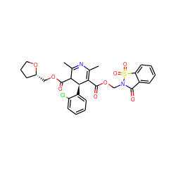 CC1=NC(C)=C(C(=O)OCN2C(=O)c3ccccc3S2(=O)=O)[C@@H](c2ccccc2Cl)C1C(=O)OC[C@@H]1CCCO1 ZINC000026493632