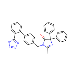 CC1=NC(c2ccccc2)(c2ccccc2)C(=O)N1Cc1ccc(-c2ccccc2-c2nnn[nH]2)cc1 ZINC000029327345