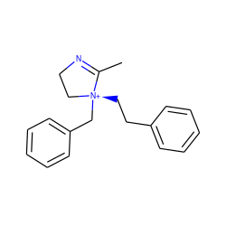 CC1=NCC[N@@+]1(CCc1ccccc1)Cc1ccccc1 ZINC000254075171