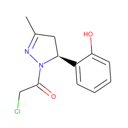 CC1=NN(C(=O)CCl)[C@H](c2ccccc2O)C1 ZINC000071340746