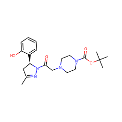 CC1=NN(C(=O)CN2CCN(C(=O)OC(C)(C)C)CC2)[C@H](c2ccccc2O)C1 ZINC000653723907