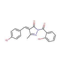 CC1=NN(C(=O)c2ccccc2O)C(=O)/C1=C/c1ccc(O)cc1 ZINC000100807910