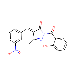 CC1=NN(C(=O)c2ccccc2O)C(=O)/C1=C/c1cccc([N+](=O)[O-])c1 ZINC000100807857