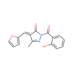 CC1=NN(C(=O)c2ccccc2O)C(=O)/C1=C/c1ccco1 ZINC000100807845