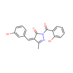 CC1=NN(C(=O)c2ccccc2O)C(=O)/C1=C\c1cccc(O)c1 ZINC000017218416