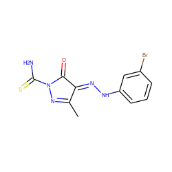 CC1=NN(C(N)=S)C(=O)/C1=N/Nc1cccc(Br)c1 ZINC000100527689