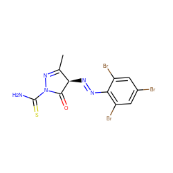 CC1=NN(C(N)=S)C(=O)[C@@H]1N=Nc1c(Br)cc(Br)cc1Br ZINC000253966859