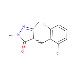 CC1=NN(C)C(=O)[C@H]1Cc1c(F)cccc1Cl ZINC000012725917