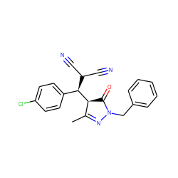 CC1=NN(Cc2ccccc2)C(=O)[C@@H]1[C@@H](c1ccc(Cl)cc1)C(C#N)C#N ZINC000000848855