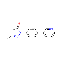 CC1=NN(c2ccc(-c3cccnc3)cc2)C(=O)C1 ZINC000653780350