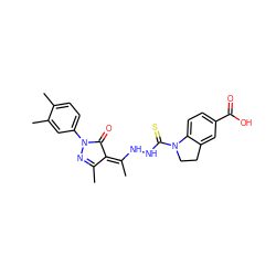 CC1=NN(c2ccc(C)c(C)c2)C(=O)/C1=C(/C)NNC(=S)N1CCc2cc(C(=O)O)ccc21 ZINC000064540877