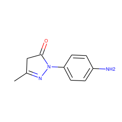 CC1=NN(c2ccc(N)cc2)C(=O)C1 ZINC000100021821