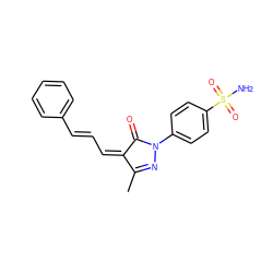 CC1=NN(c2ccc(S(N)(=O)=O)cc2)C(=O)/C1=C\C=C\c1ccccc1 ZINC000017146086