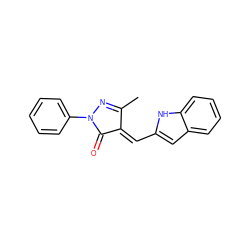 CC1=NN(c2ccccc2)C(=O)/C1=C/c1cc2ccccc2[nH]1 ZINC000100147939