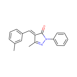 CC1=NN(c2ccccc2)C(=O)/C1=C/c1cccc(C)c1 ZINC000000096723