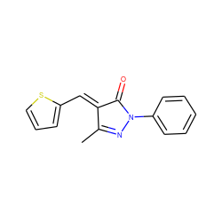 CC1=NN(c2ccccc2)C(=O)/C1=C/c1cccs1 ZINC000100148316