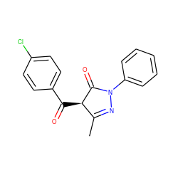 CC1=NN(c2ccccc2)C(=O)[C@@H]1C(=O)c1ccc(Cl)cc1 ZINC000102763317