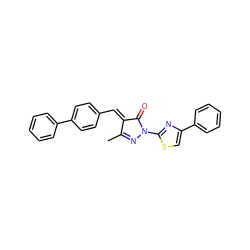 CC1=NN(c2nc(-c3ccccc3)cs2)C(=O)/C1=C/c1ccc(-c2ccccc2)cc1 ZINC000223775008