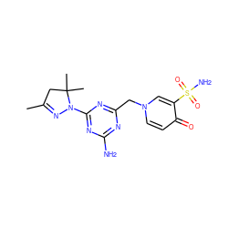 CC1=NN(c2nc(N)nc(Cn3ccc(=O)c(S(N)(=O)=O)c3)n2)C(C)(C)C1 ZINC000095562132