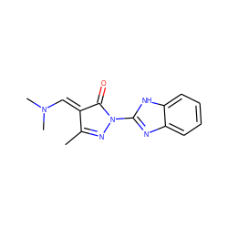 CC1=NN(c2nc3ccccc3[nH]2)C(=O)/C1=C/N(C)C ZINC000100430138