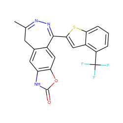 CC1=NN=C(c2cc3c(C(F)(F)F)cccc3s2)c2cc3oc(=O)[nH]c3cc2C1 ZINC000169703949