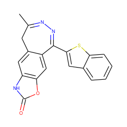 CC1=NN=C(c2cc3ccccc3s2)c2cc3oc(=O)[nH]c3cc2C1 ZINC000169703946