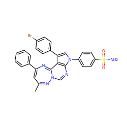 CC1=NN2C=Nc3c(c(-c4ccc(Br)cc4)cn3-c3ccc(S(N)(=O)=O)cc3)C2=NC(c2ccccc2)=C1 ZINC000169325604