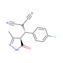 CC1=NNC(=O)[C@@H]1[C@@H](c1ccc(F)cc1)C(C#N)C#N ZINC000100368855