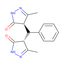 CC1=NNC(=O)[C@@H]1C(c1ccccc1)[C@H]1C(=O)NN=C1C ZINC000100548170