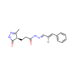 CC1=NNC(=O)[C@@H]1CCC(=O)N/N=C/C(Br)=C/c1ccccc1 ZINC000100151804