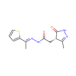 CC1=NNC(=O)[C@H]1CC(=O)N/N=C(\C)c1cccs1 ZINC000100064654