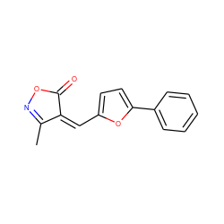 CC1=NOC(=O)/C1=C\c1ccc(-c2ccccc2)o1 ZINC000016161085