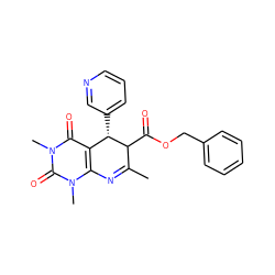 CC1=Nc2c(c(=O)n(C)c(=O)n2C)[C@H](c2cccnc2)C1C(=O)OCc1ccccc1 ZINC000101524914