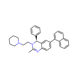 CC1=Nc2ccc(-c3cccc4ccccc34)cc2[C@H](c2ccccc2)N1CCN1CCCCC1 ZINC000072122955