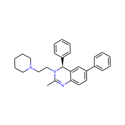 CC1=Nc2ccc(-c3ccccc3)cc2[C@H](c2ccccc2)N1CCN1CCCCC1 ZINC000072123043