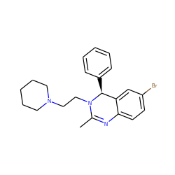 CC1=Nc2ccc(Br)cc2[C@H](c2ccccc2)N1CCN1CCCCC1 ZINC000072123028