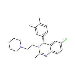 CC1=Nc2ccc(Cl)cc2[C@@H](c2ccc(C)c(C)c2)N1CCN1CCCCC1 ZINC000072122657