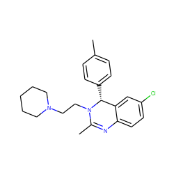 CC1=Nc2ccc(Cl)cc2[C@@H](c2ccc(C)cc2)N1CCN1CCCCC1 ZINC000072125732