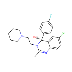 CC1=Nc2ccc(Cl)cc2[C@](O)(c2ccc(F)cc2)N1CCN1CCCCC1 ZINC000072123530