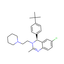 CC1=Nc2ccc(Cl)cc2[C@H](c2ccc(C(C)(C)C)cc2)N1CCN1CCCCC1 ZINC000072125767